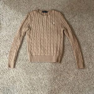 Ralph Lauren cable knit sweater in camel color